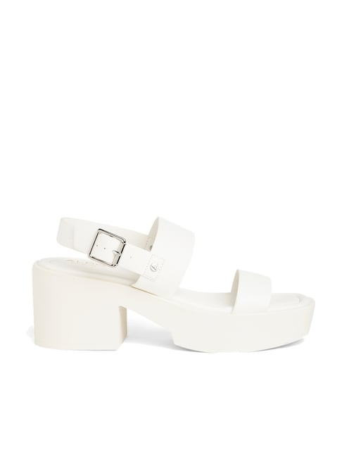 Ivory Platform Ankle Strap Wedding Shoes – Pelanir