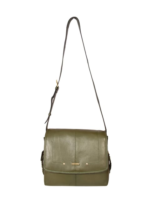 Olive green leather hotsell crossbody bag