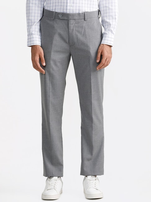Buy WES Formals by Westside Navy Slim-Fit Trousers for Online @ Tata CLiQ