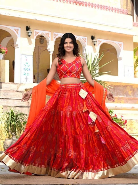 Lowest price | $60 - $121 - Orange Designer Lehenga Choli, Orange Designer  Ghagra Choli, Orange Designer Chaniya Choli and Orange Designer Lehenga  online shopping