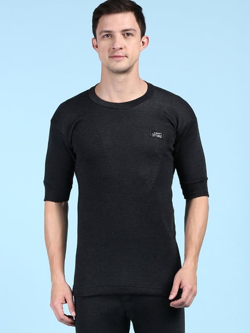Lux Cottswool Black Regular Fit Thermal Top