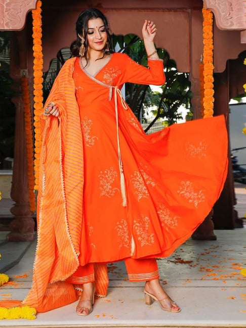 Orange Kurta Et Kurti' Lounge Pant - Buy Orange Kurta Et Kurti' Lounge Pant  online in India