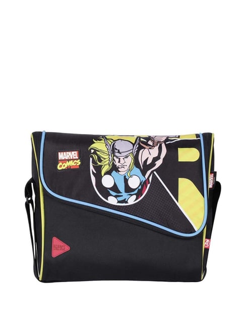 Wiki Marve Black Printed Medium Messenger Bag