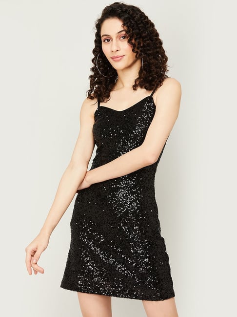 Black embellished 2024 shift dress