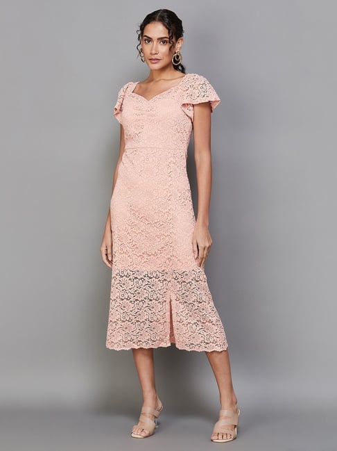 Lace on sale coral dress