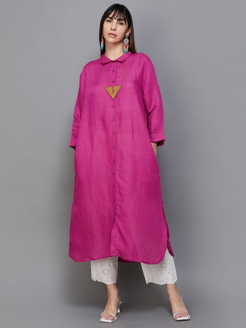 Melange pink clearance kurta