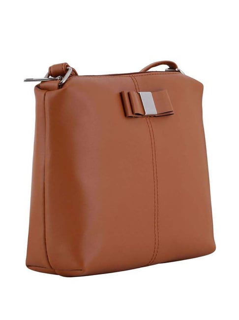 Buy Toteteca Bow Tan Solid Medium Sling Handbag Online At Best