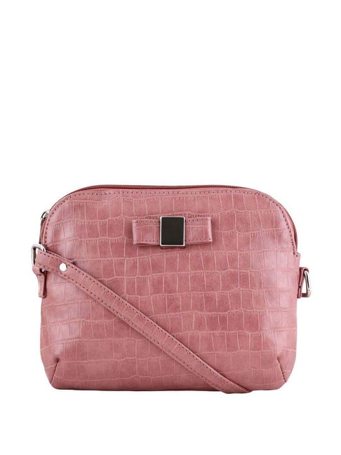 Buy Toteteca Pink Textured Medium Sling Handbag Online At Best