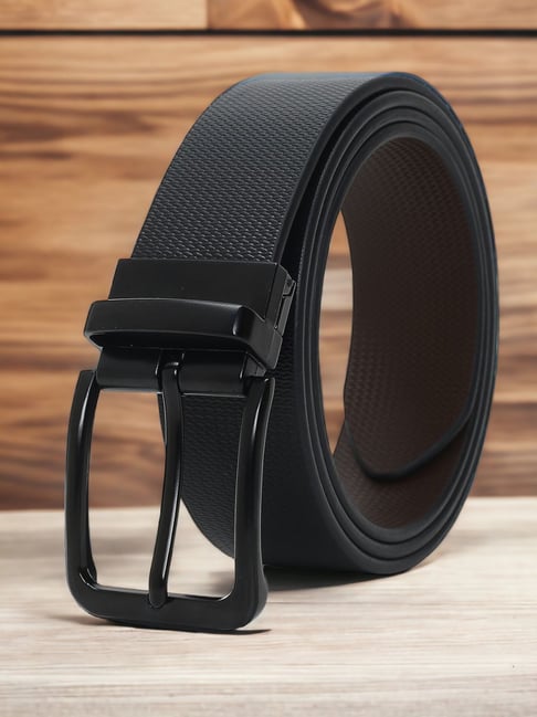 Black Leather Formal Belt For Men