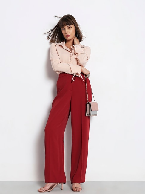 Vero Moda tailored leather look trousers co-ord in cream | ASOS