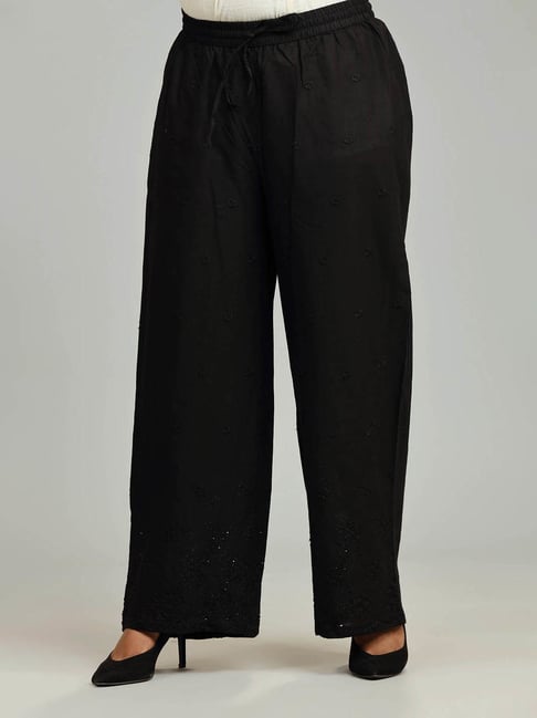 Country Road Cotton Wide Leg Pant In Black