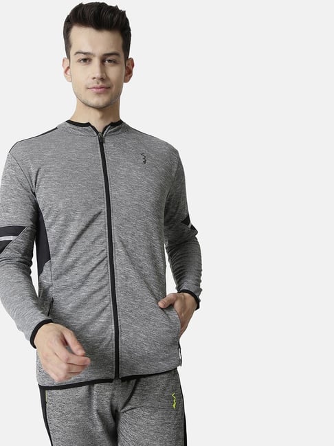 Campus Sutra Grey Regular Fit Colour Block Jacket-picture-19