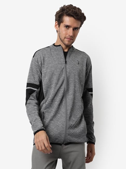 Campus Sutra Grey Regular Fit Colour Block Jacket-picture-20