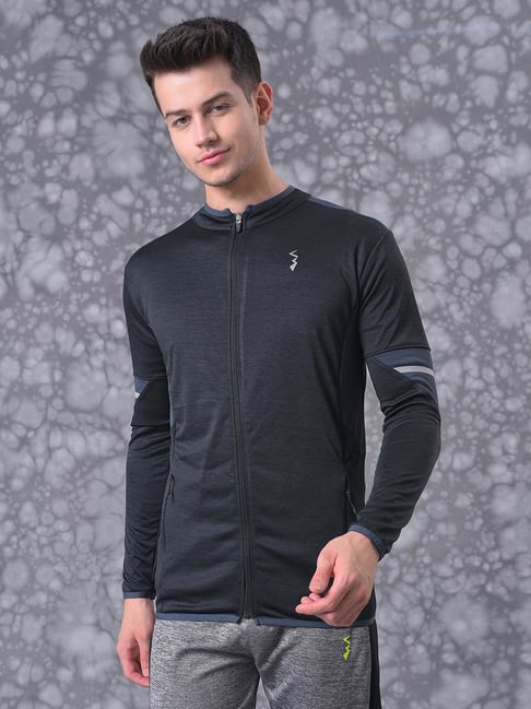 Campus Sutra Charcoal Regular Fit Sports Jacket