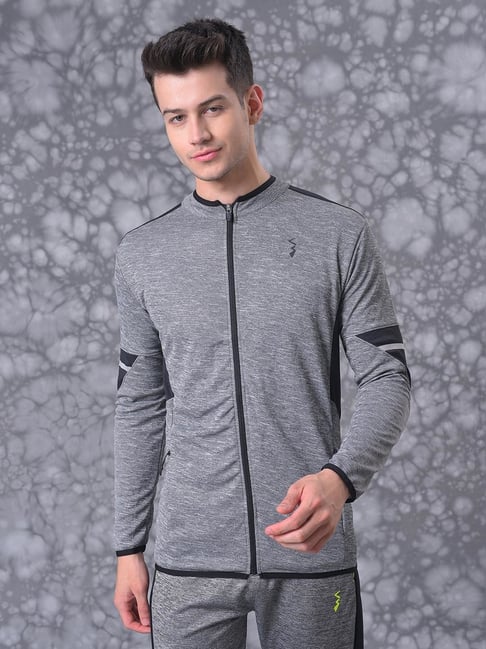 Campus Sutra Grey Regular Fit Sports Jacket