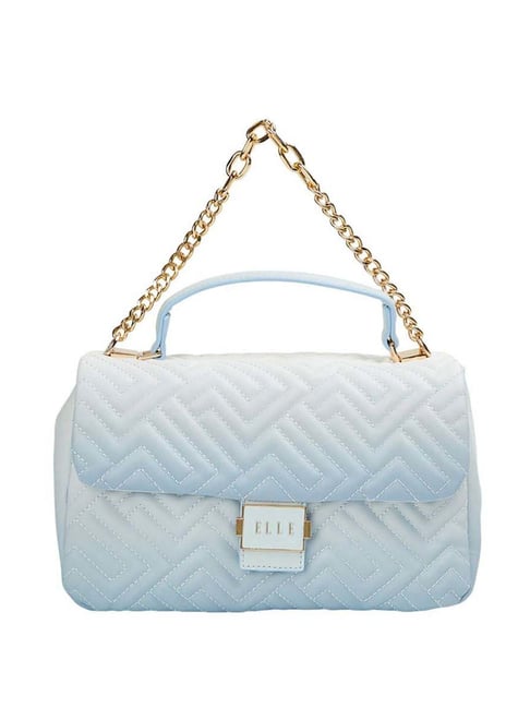 Elle Blue Quilted Medium Handbag
