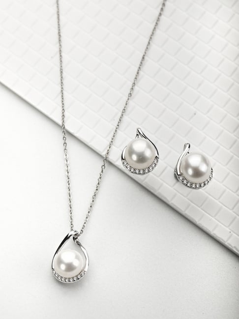 Tahitian Pearl Jewelry Set in White Gold | KLENOTA