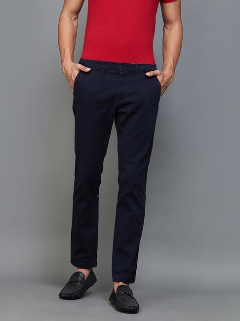 Men's slim tapered fit blue chinos – CROSS JEANS