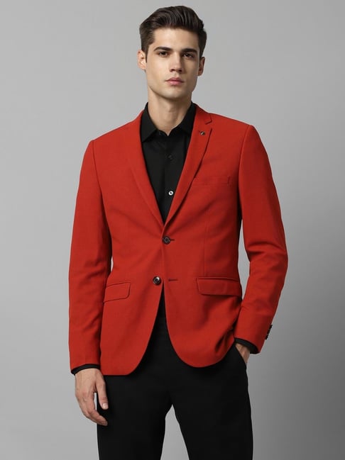 Red slim fit on sale blazer