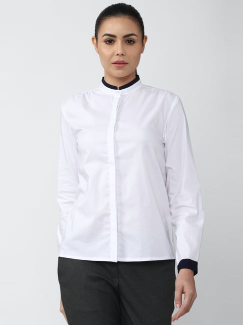 Van heusen women's top solid formal shirt