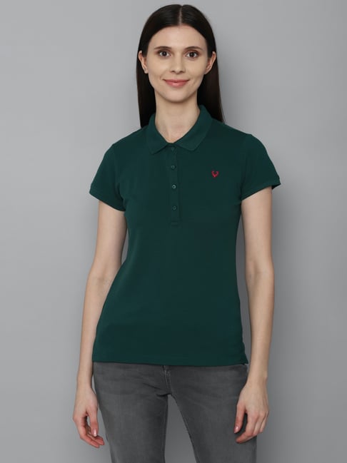 Allen Solly Green Cotton Polo T-Shirt