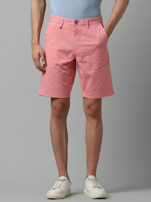 Louis Philippe Sport Pink Slim Fit Printed Shorts-picture-42