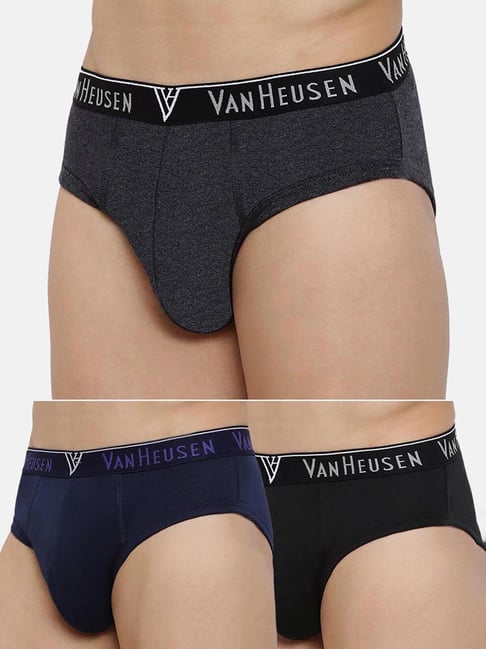 Van Heusen Regular Fit Anti Bacterial Colour Fresh Solid Briefs - Pack of 3-picture-36