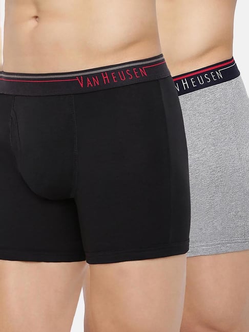 Van Heusen Regular Fit Anti Bacterial Colour Fresh Solid Boxer Briefs - Pack of 2