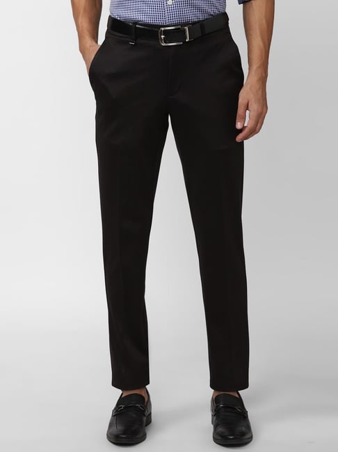 V Dot Black Slim Fit Trousers-picture-23
