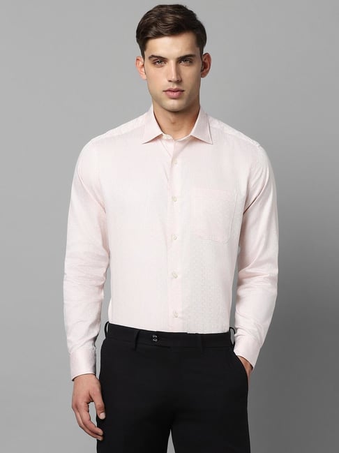 Louis Philippe Gods & Kings Beige Cotton Regular Fit Texture Shirt-picture-41