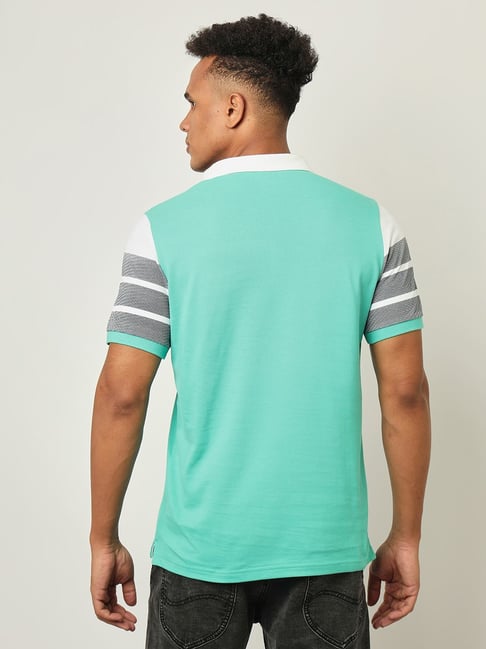 Buy Lee Teal Cotton Slim Fit Polo T-Shirts for Mens Online @ Tata CLiQ