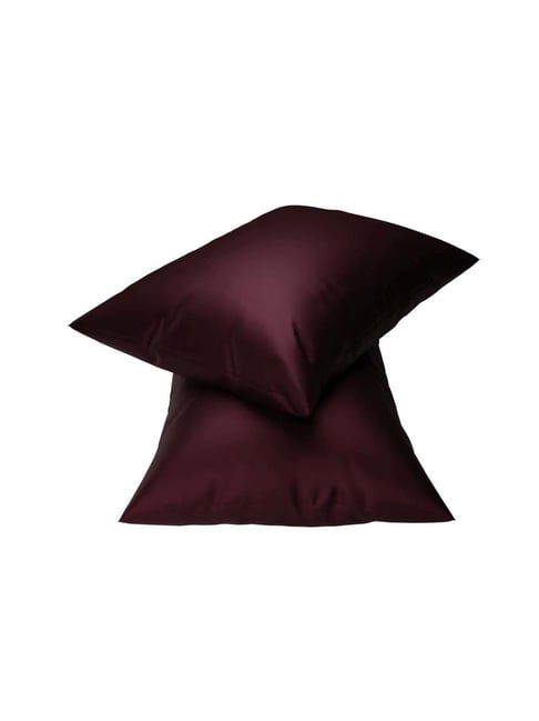 Stoa Paris SilkLike Collection Velvet Wine Polyester 300 TC Pillow Cover - Set of 2