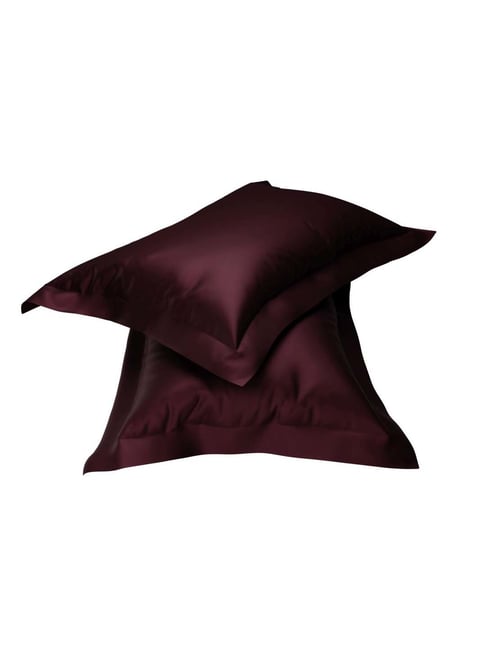 Stoa Paris Day Night Collection Velvet Wine Polyester 300 TC Pillow Cover - Set of 2
