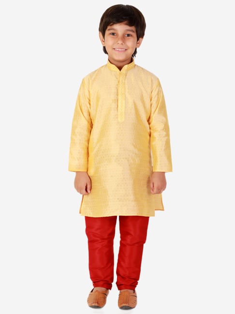 Pro-Ethic Style Developer Kids Yellow & Red Printed Full Sleeves Kurta with Pyjamas-picture-34
