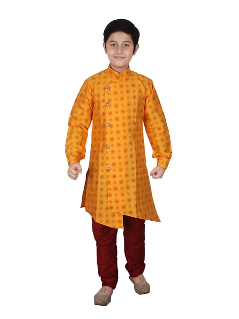 Pro-Ethic Style Developer Kids Yellow & Maroon Printed Full Sleeves Kurta with Pyjamas-picture-30