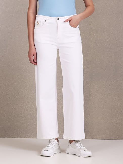 U.S. Polo Assn. White Cotton Regular Fit High Rise Jeans-picture-28