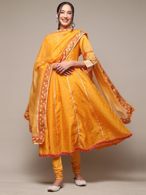 Biba yellow outlet anarkali