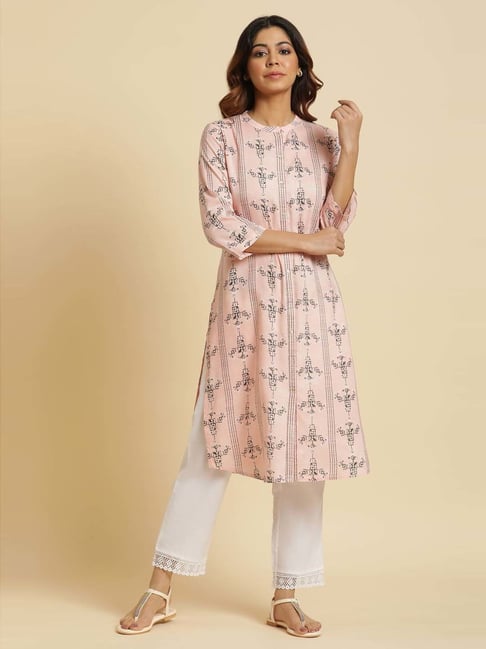 W Pink Printed Straight Kurta-picture-43