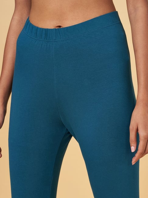 Plus Size Solid Color Cotton Leggings in Blue – Harem Pants