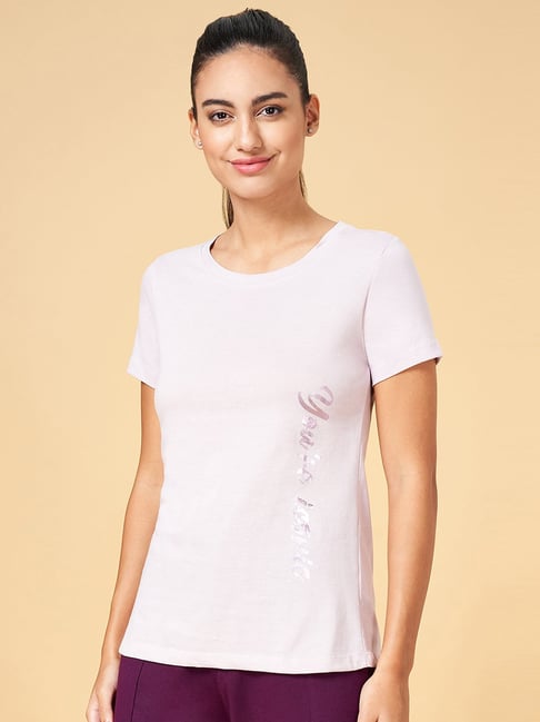 Ajile by Pantaloons Purple Cotton Graphic Print Sports T-Shirt-picture-27