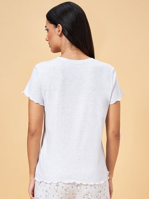 Dreamz by Pantaloons Grey Cotton Printed T-Shirt