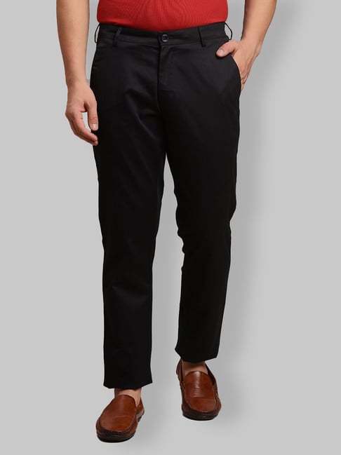 Buy ColorPlus Men Grey Slim Fit Solid Formal Trousers - Trousers for Men  2469152 | Myntra