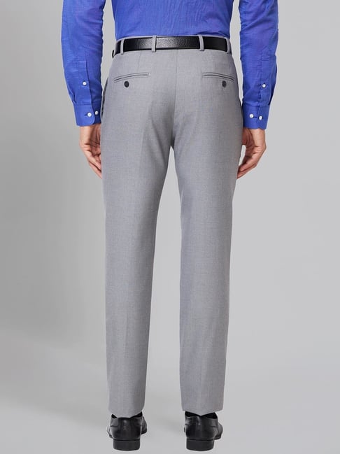 Buy PARK AVENUE Grey Mens Super Slim Fit Slub Formal Trousers | Shoppers  Stop