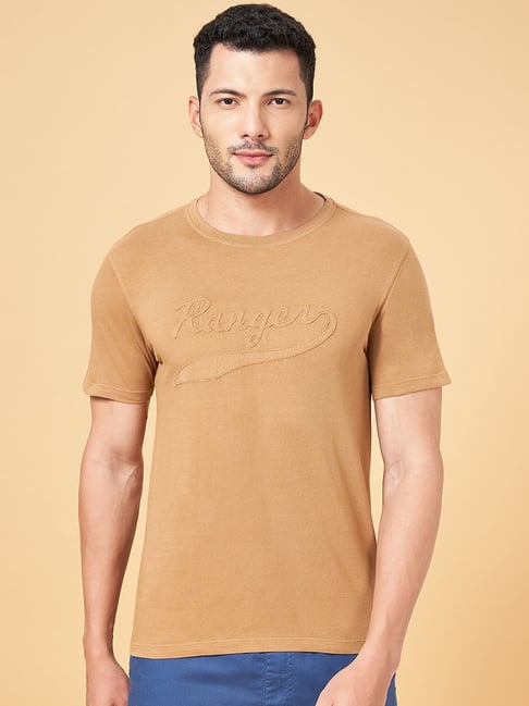Urban Ranger By Pantaloons Tan Cotton Slim Fit Printed T-Shirt-picture-41