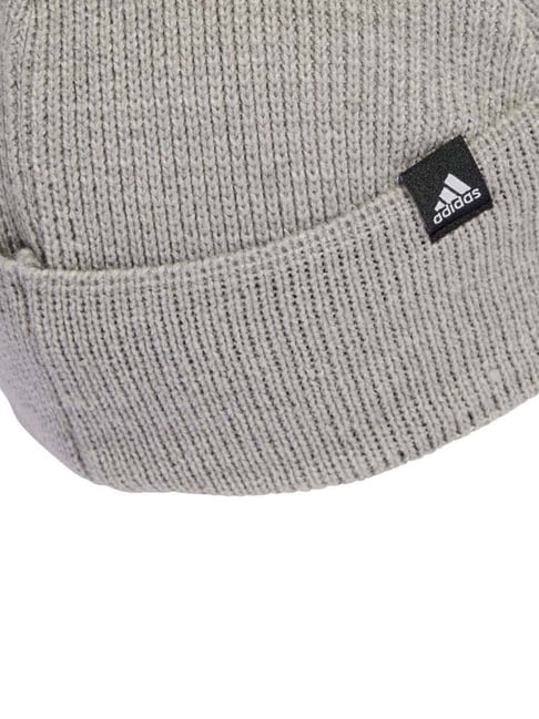 Buy Adidas 3-stripes Grey Heather & Black Solid Beanies Online At