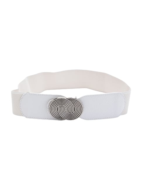 Glo by Globus White Wide Fashion Belt for Women