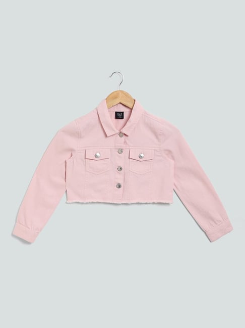 kids pink jean jacket