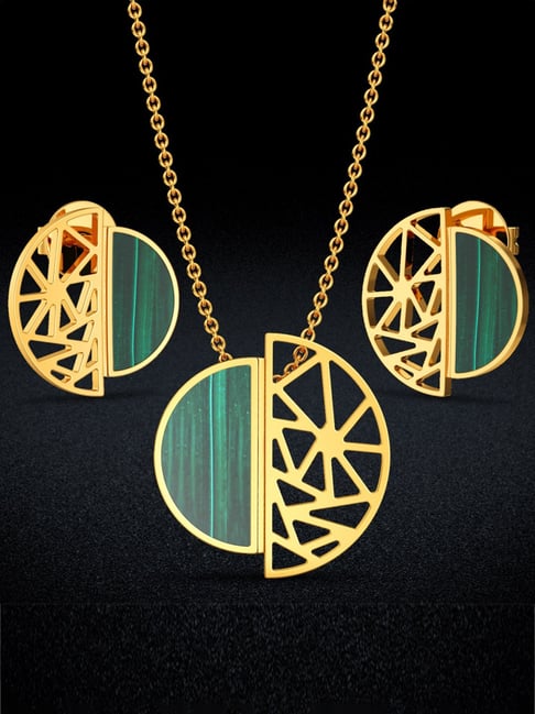 Buy Joyalukkas 18k Gold Two Size Semi-circles Joined Jewellery Set