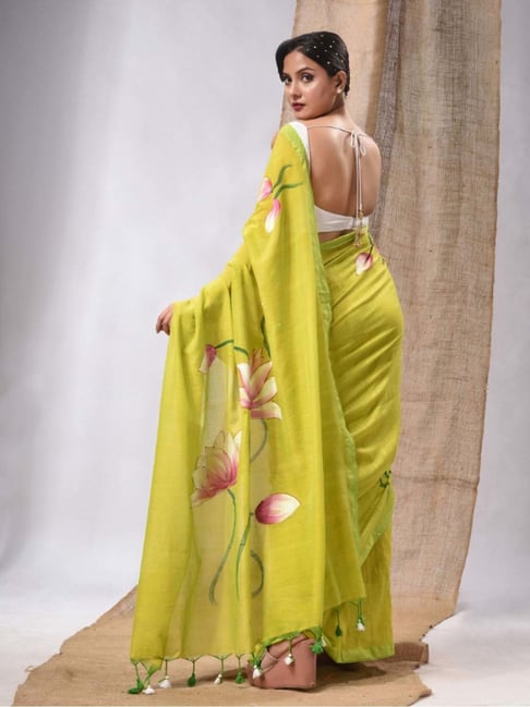 Lemon Yellow Designer Crepe Georgette sarees – Gowri Sarees Bangalore