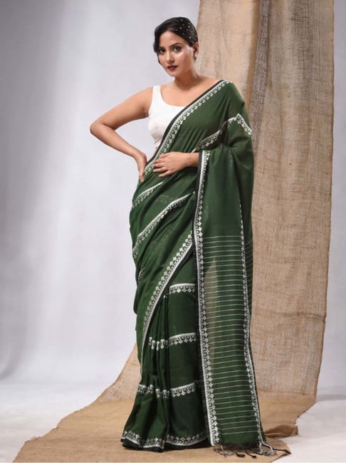 Casual Green color Silk cotton fabric Saree : 1847933